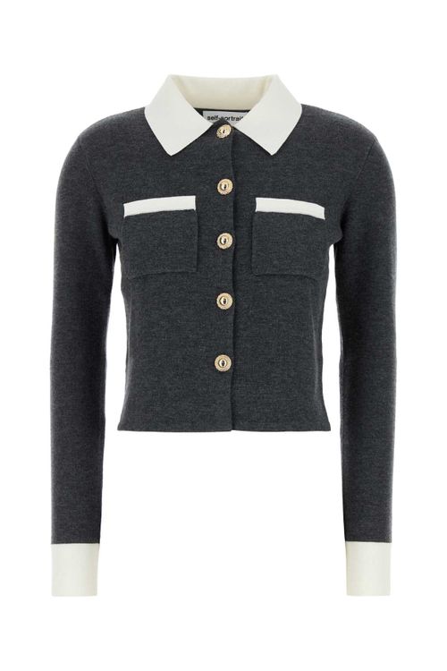 Contrast Cardigan — Gray