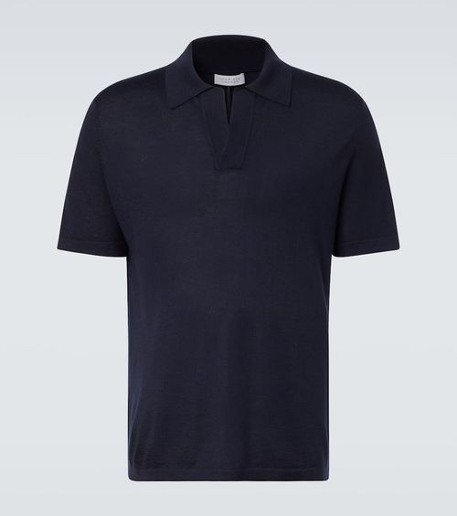 Cashmere and silk polo sweater