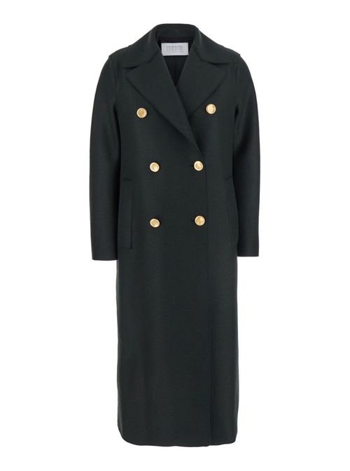 Green Notched Lapel Trench Coat