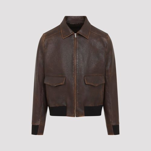 Men's Leather Bomber Jacket, FW26