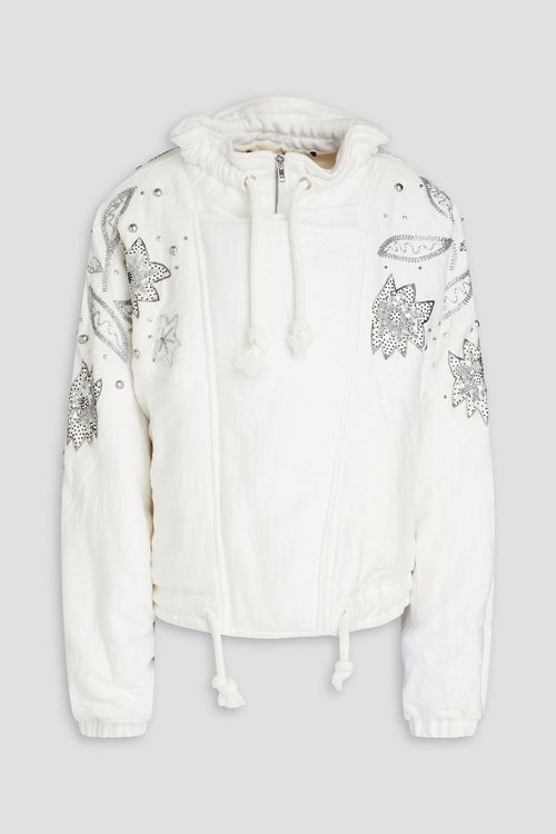 Kalassiae embellished cotton and linen-blend jacket