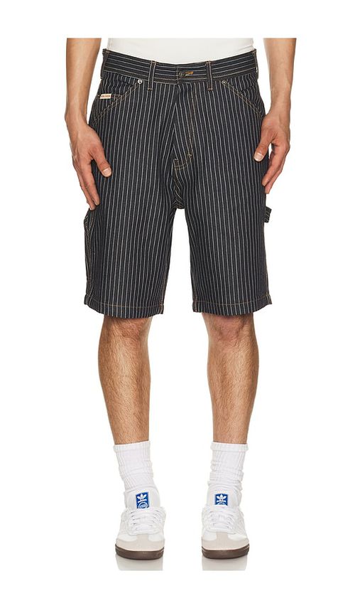 Iron & Resin Dennis Striped Denim Shorts in Navy. - 30 also , 32, 33