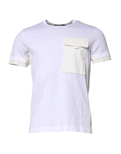 Chest-Pocket Cotton T-Shirt — White