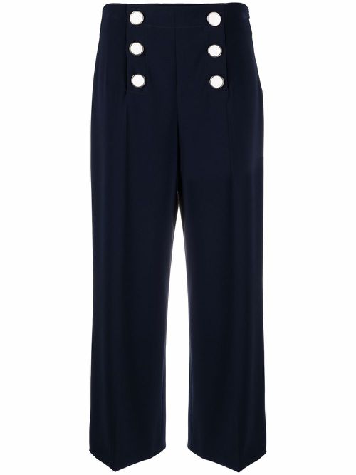 Double breasted cropped trousers - Blue