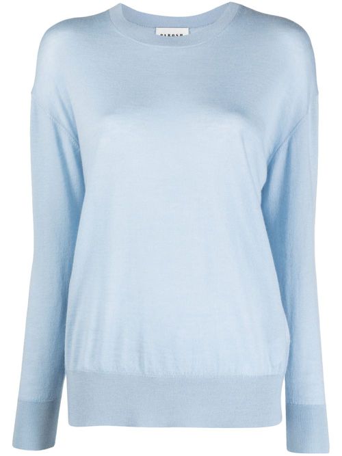 Maglia round-neck fine-ribbed jumper - Blue