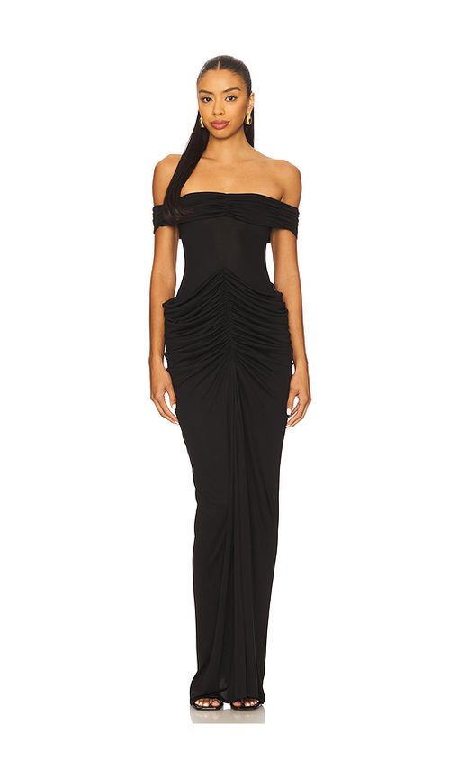 MISHA The Polaris Cupro Dress in Black. XXS also in
