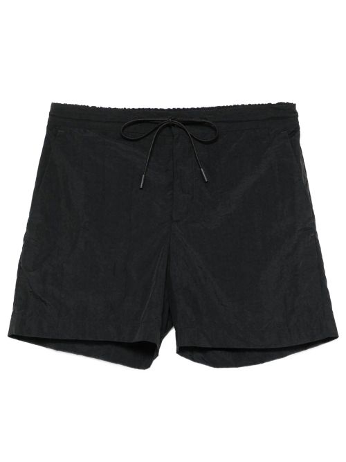 Crinkled Effect Drawstring Nylon Shorts