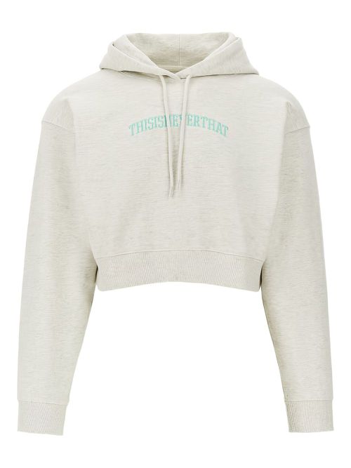 This Is Never That logo-embroidered hoodie - Grey