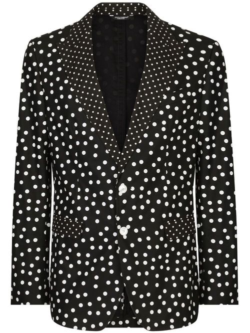 Polka-dot print blazer - Black
