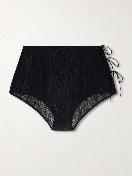 Seagull Lace Briefs - Black
