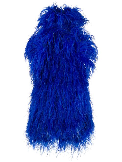 The Attico feather mini dress - Blue