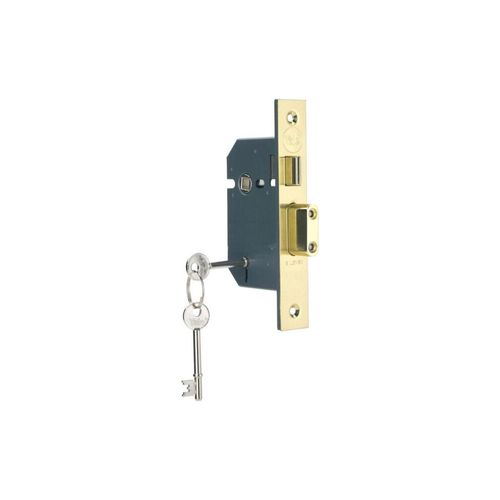 Yale 5 Lever Mortice Sashlock High Security 2.5 Inch 64 mm Backset Brass Finish