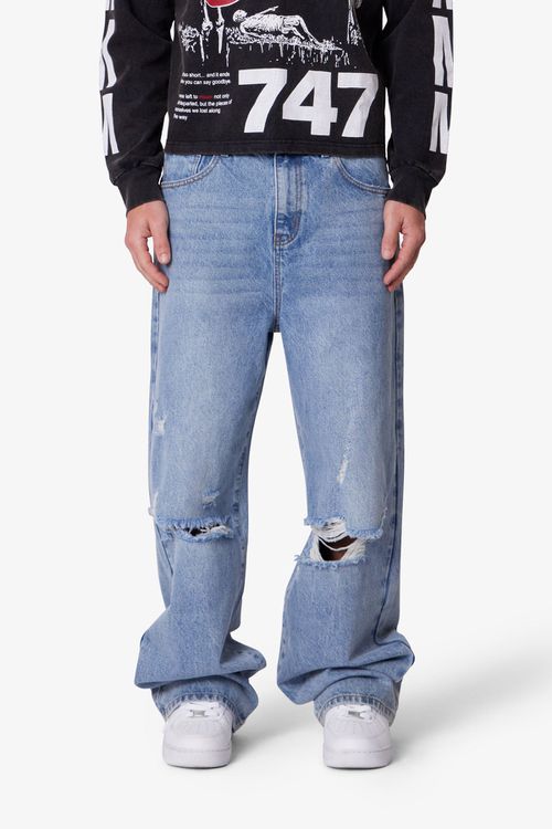 Baggy Blowout Denim - Washed Vintage Blue