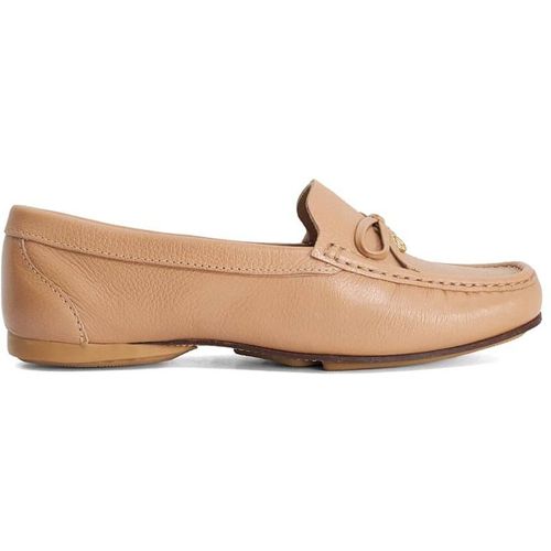 Dune London Women's Wide Fit 'Grip' Leather Loafers in White