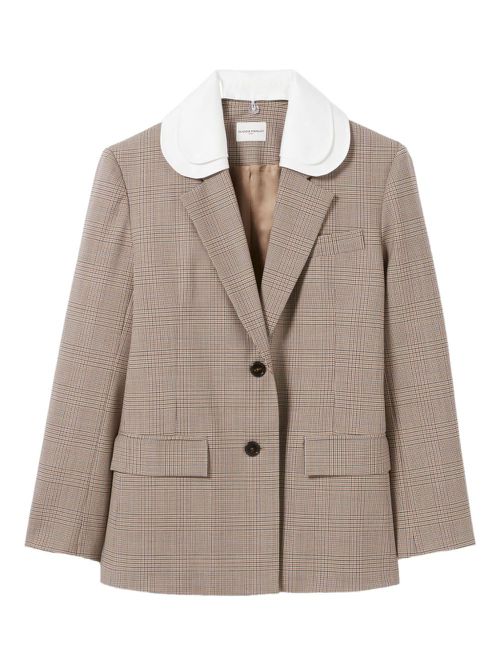 Check-print blazer - Neutrals