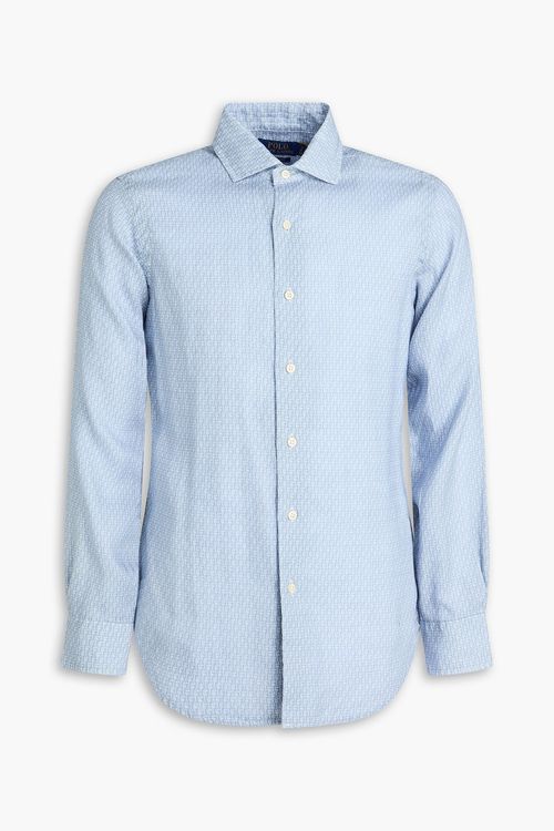 Printed linen shirt - Blue - S