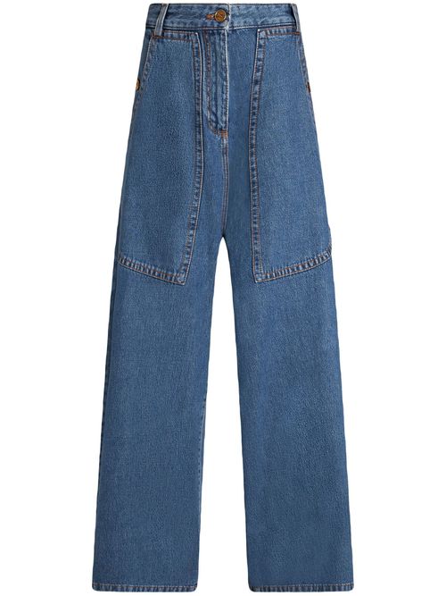 Blue Cotton Denim Jeans