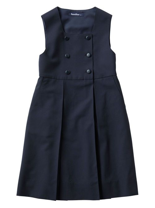 Double-breasted wool midi dress - Blue