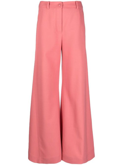 High-waisted flared trousers - Pink