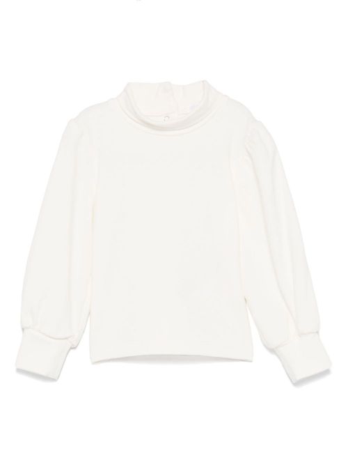 Pleat-detail sweatshirt - White