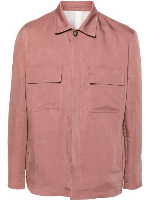 Spread-collar shirt jacket - Pink