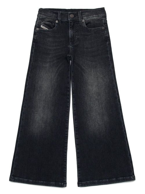 Mid-rise wide-leg jeans - Black