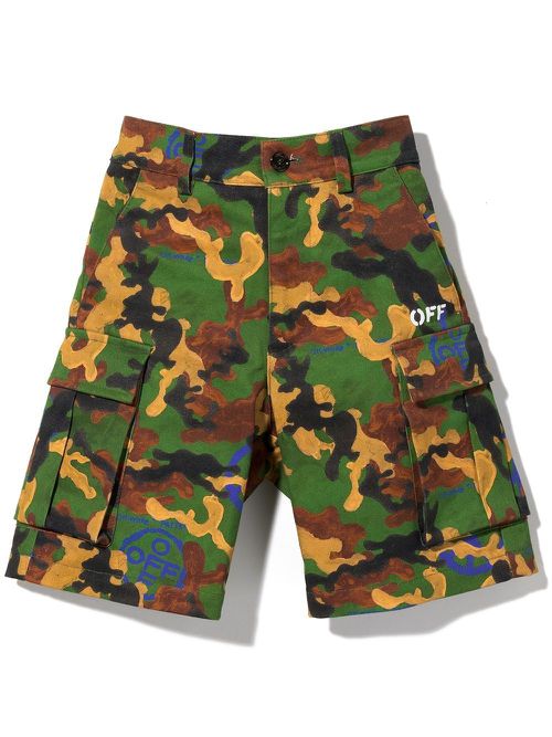Camouflage-print shorts - Green