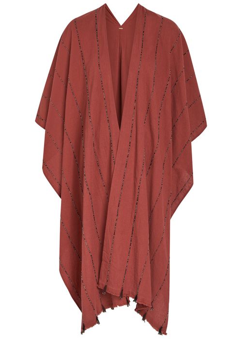 Bead Embellished Cotton Cape