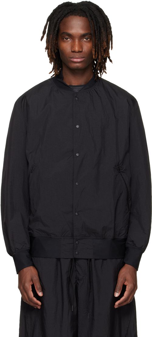 Black Collegiate Bomber Jacket