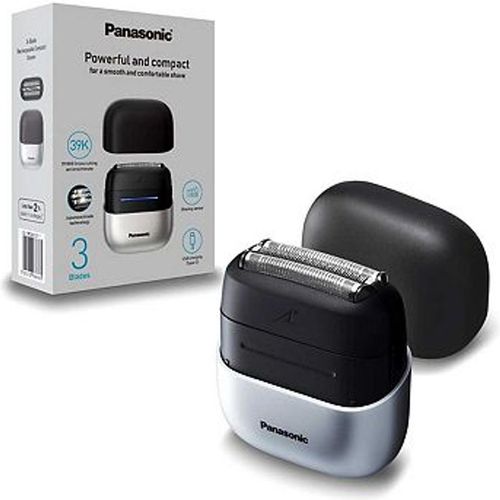 Panasonic 3 Blade Wet & Dry Compact Electric Shaver with Beard Sensor. ES-CM3BK Series 700S has Japanese Stainless Steel Blades,