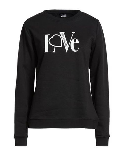 Woman Sweatshirt Black Size L Cotton, Polyester