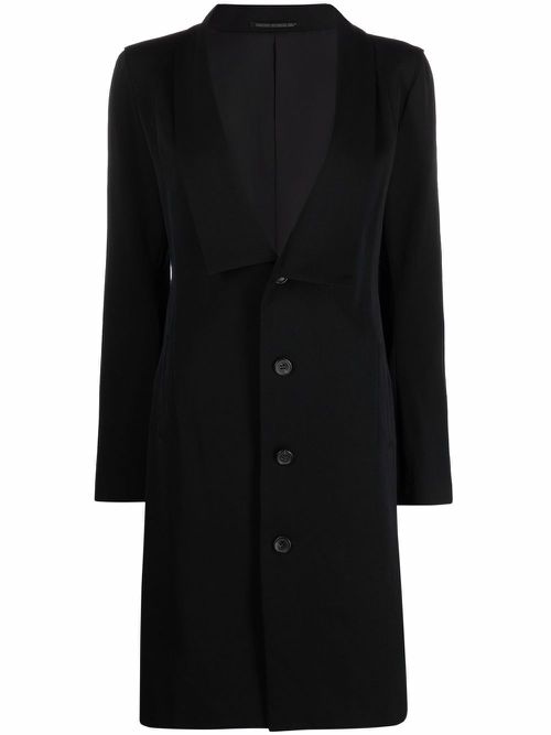 2000s single-breasted wool coat - Black