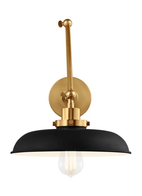 Visual Comfort Studio Wellfleet Wall Sconce in Midnight Black And Burnished Brass by Chapman & Myer