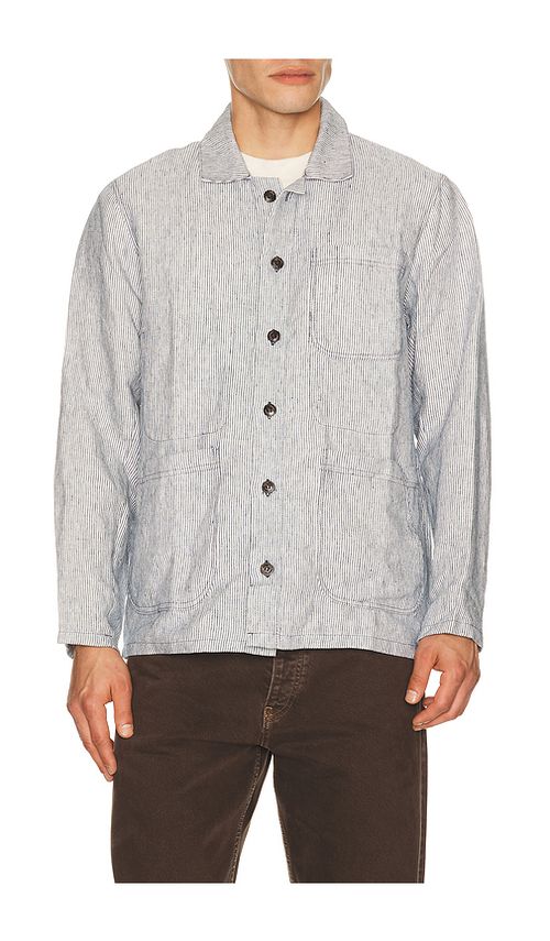 PEREGRINE Windsor Linen Shacket in Navy. S. Also in M, XXL/2X