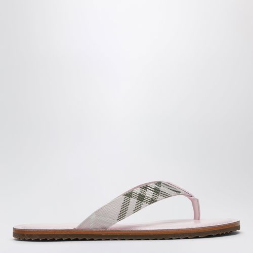 Burberry Pink Pavilion Sandals With Check Pattern