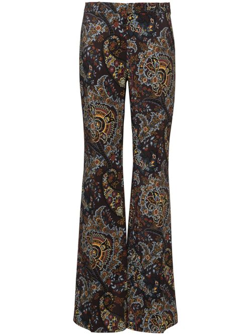 Paisley-print flared trousers - Purple