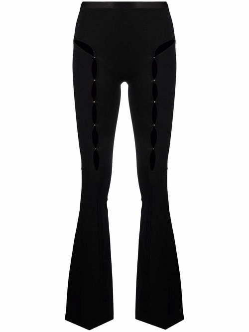 Cut out-detail high-waisted trousers - Black