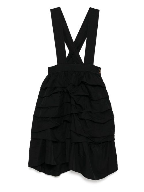 Black Comme Des Garçons raw edge pinafore dress