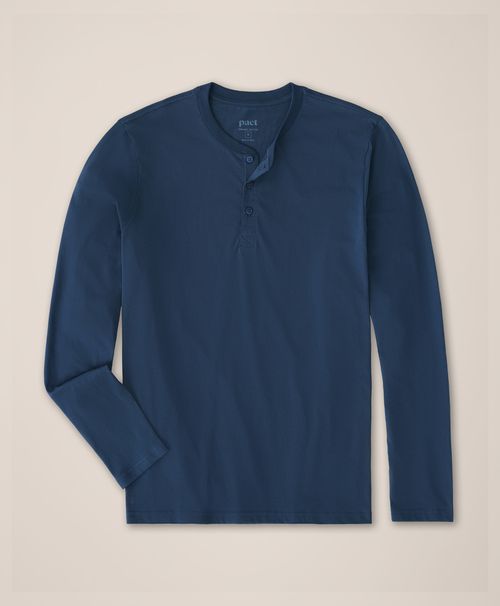 Men's French Navy Softspun Long Sleeve Henley