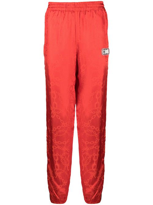 Chainlink print track pants - Red