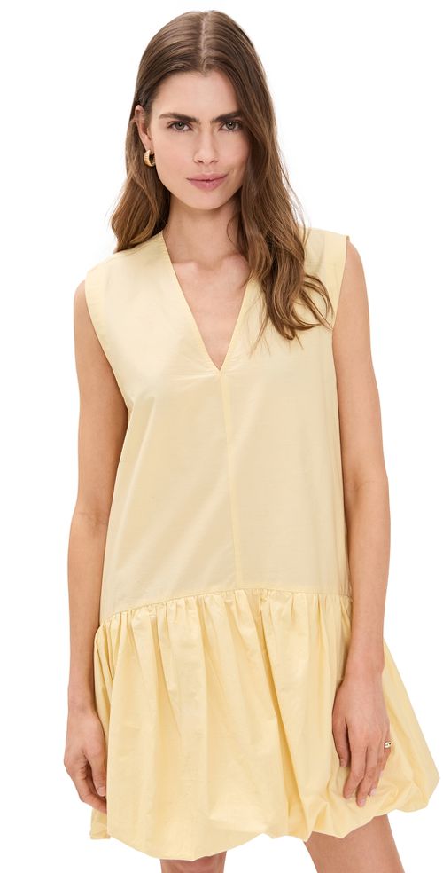 Emmet Poplin Bubble Tank Dress Butter