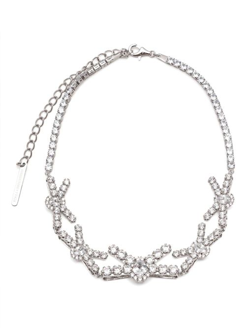 Crystal-embellished necklace - Metallic