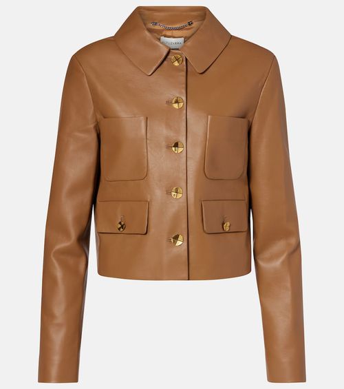 Astley cropped leather jacket