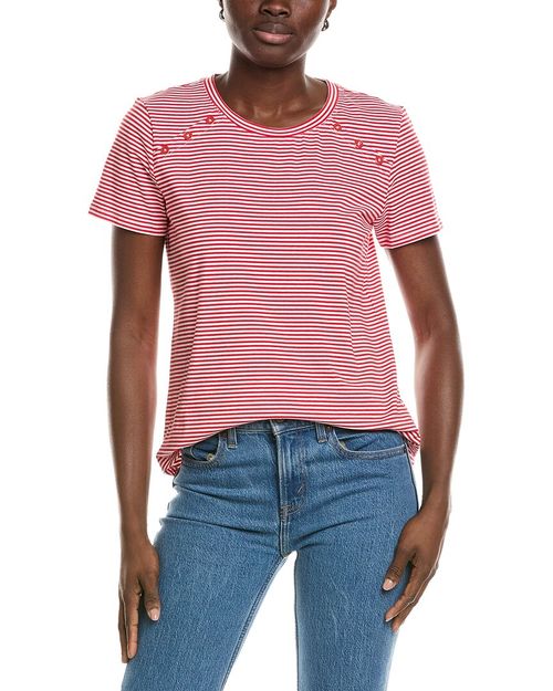 Buttoned Shoulder T-Shirt