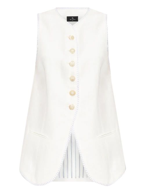 Button-Down Waistcoat With Trims