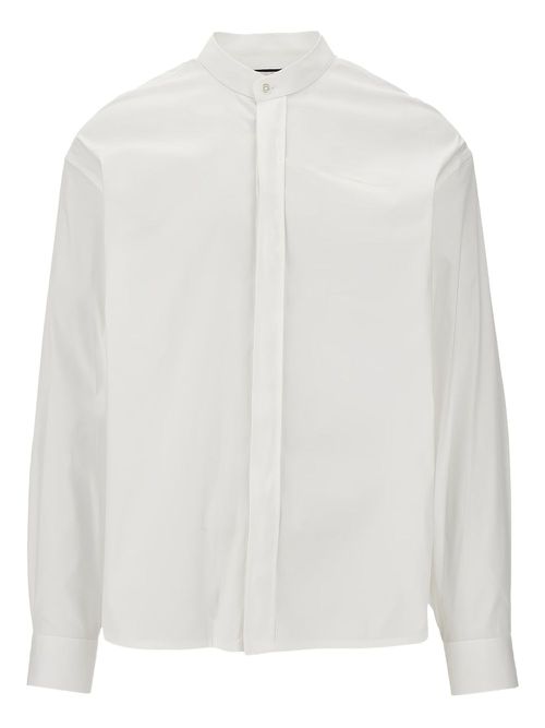 Collarless shirt - White