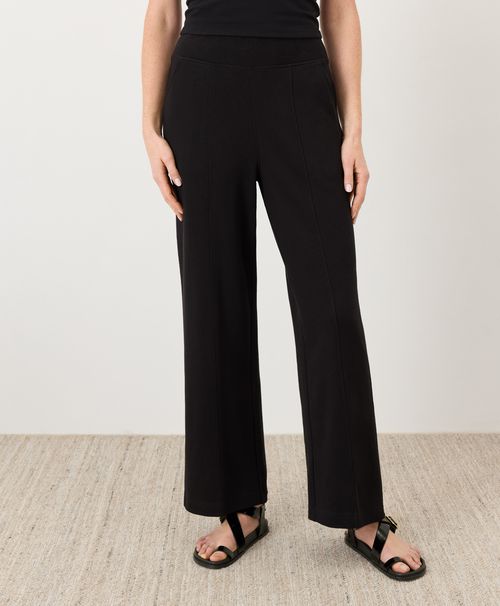 Women's Black Airplane Pintuck Wide Leg Pant X