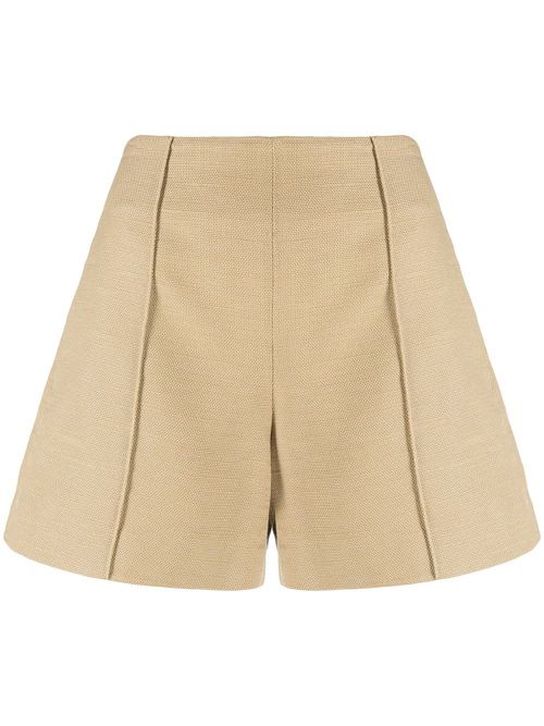 Sculptural panama shorts - Neutrals