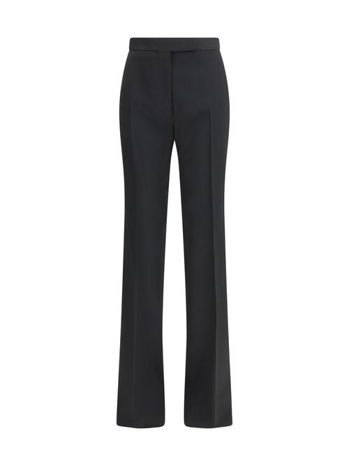 Bicolour Tailored Straight-Leg Trousers — Black