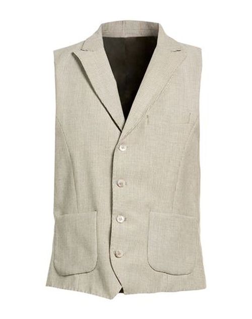 Man Tailored Vest Dark green Size 38 Linen